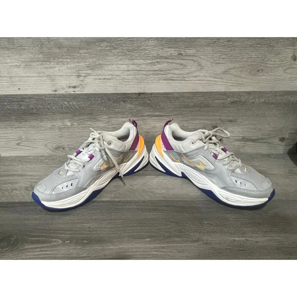 Nike M2K Tekno Women’s 8 Grey Purple Orange Chunky Y2K Sneakers AO3108-018